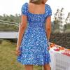 Women's Sleeve Dress Summer Dress Square Short A-Line Flowy Ruffle Beach