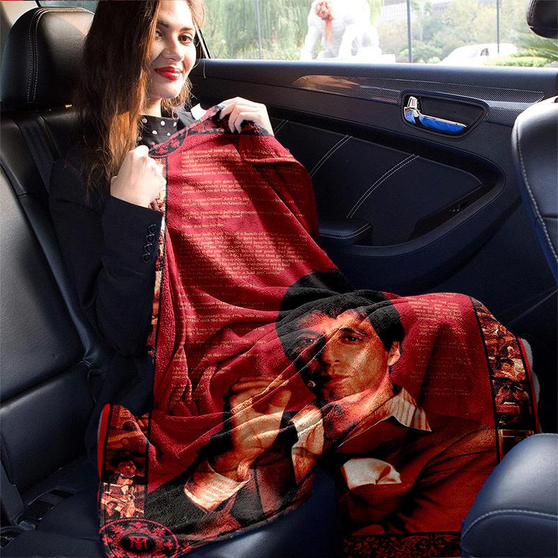 1pc Scarface-Inspired Home Decor, Living Room, Bedroom, or Travel, Perfect as a Gift, this Multi-Use Blanket is Ideal for Couches, Outdoor Activities,