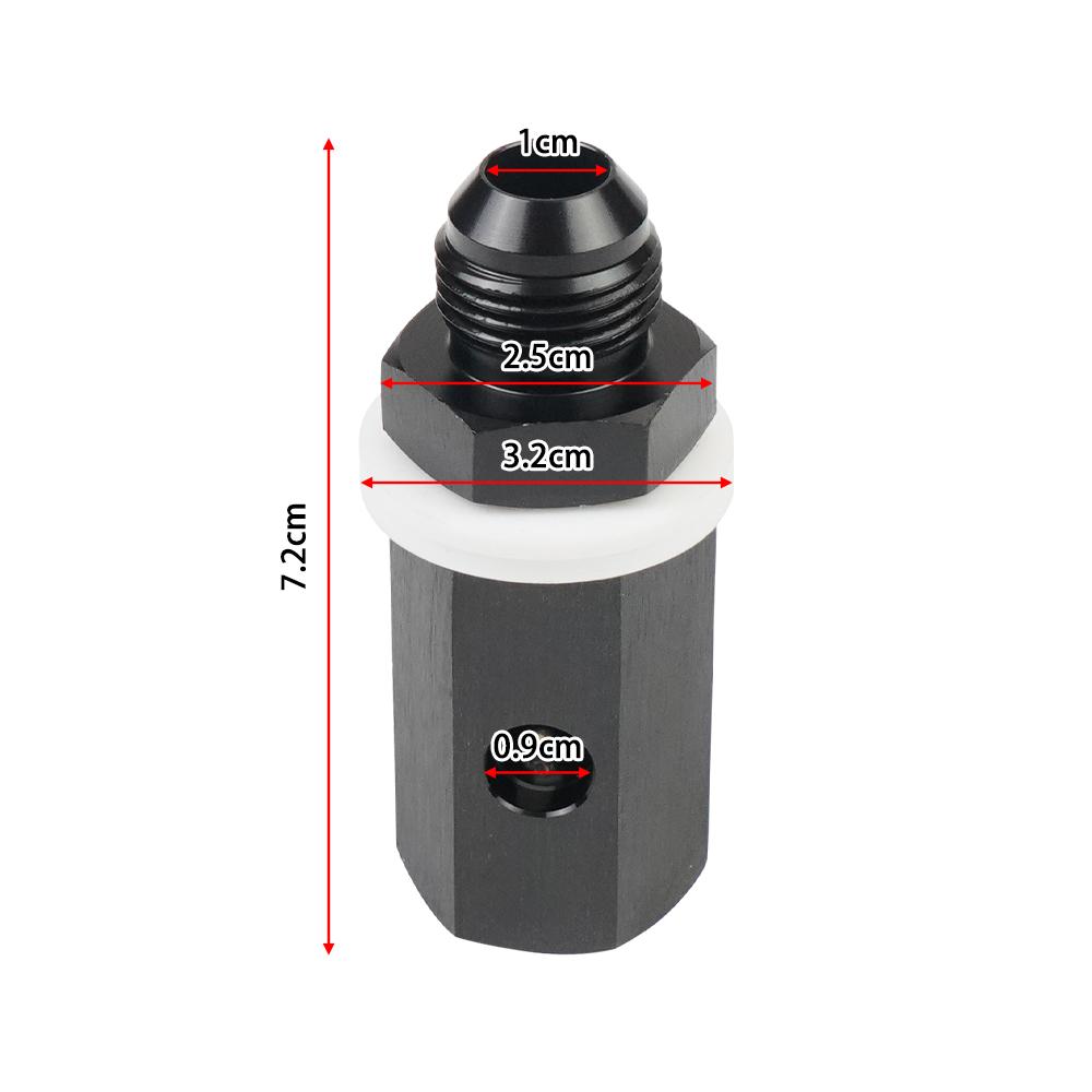 Fuel Cell Vent Roll Over Valve 6AN 8AN 10AN Male Flare Fuel Cell Tank Rollover Vent Valve Hose Fitting Adapter Aluminum Anodized