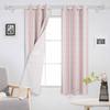 Полосатые розовые плотные шторы для гостиной спальни печатные оконные шторы домашний декор