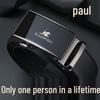 Мужской ремень Boston Paul из натуральной коровьей кожи с автоматической пряжкой - Высококачественный повседневный пояс