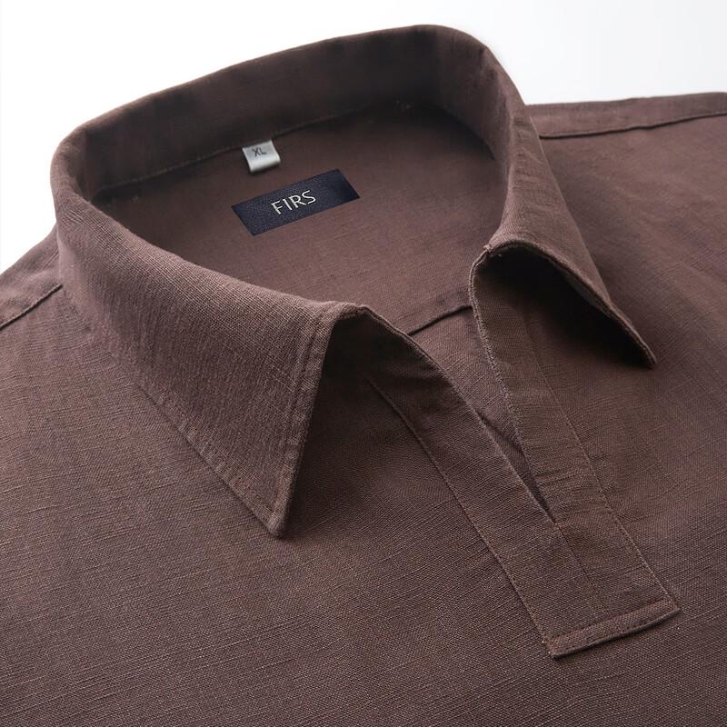 Мужская рубашка с коротким рукавом из тенсела и льна, в стиле business casual