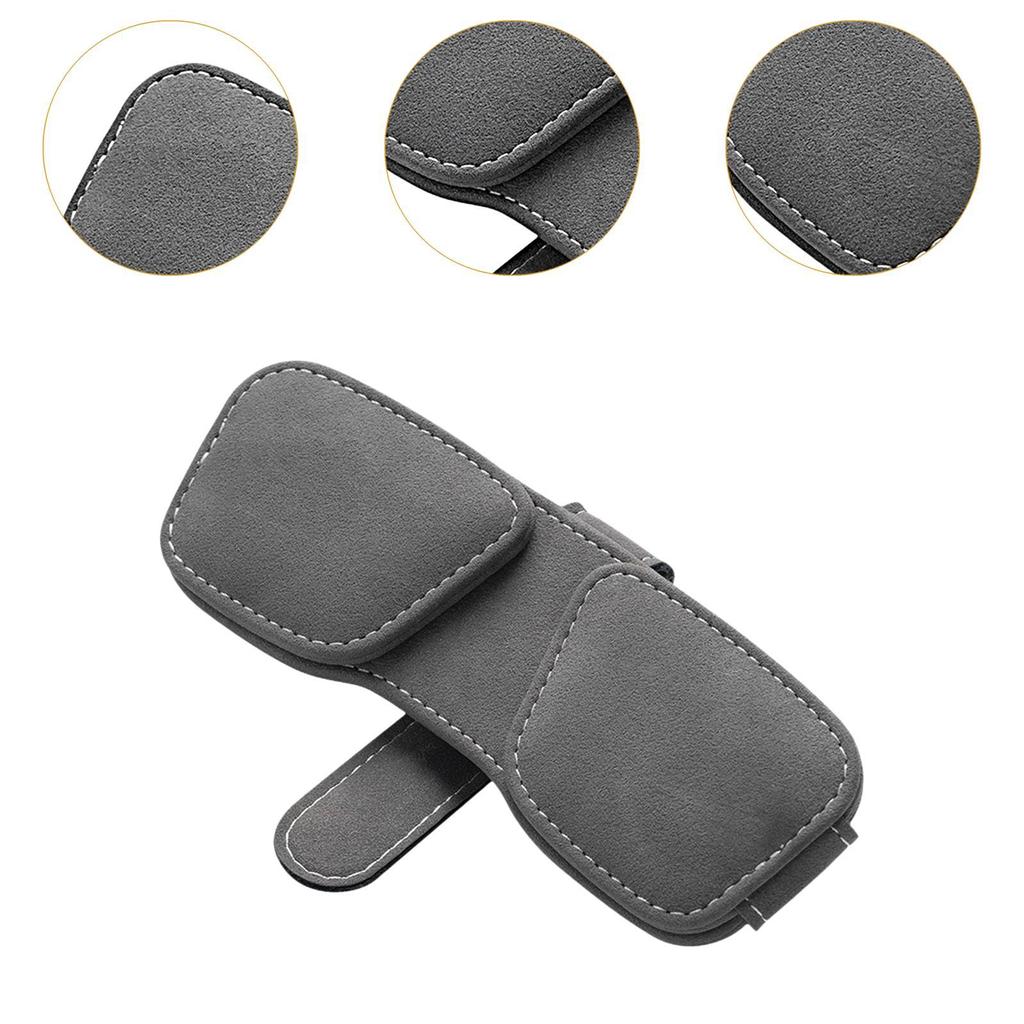 Автомобильный держатель для солнцезащитных очков, зажим для вешалки для очков, искусственная кожа, практичный магнит для очков разного размера, держатель для очков