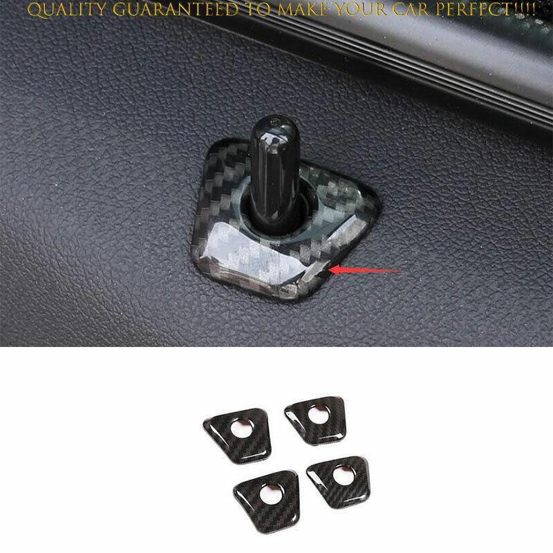 ABS Carbon Fiber Inner Door Lock Down Bolt Ring Trim For BMW 5 Series 2018-2023