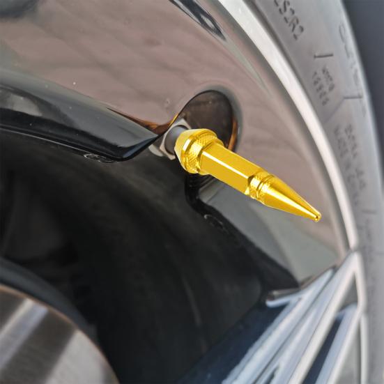 Yousheng 4 шт 45/60 мм Колпачки штоков клапанов шин Шипованный дизайн Пылезащитный Алюминиевый сплав Велосипеды Мотоцикл Колпачок клапана шины Автотовары