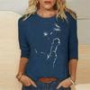 Women O Neck Long Sleeve 3d Printed T Shirt Plus Size Tops