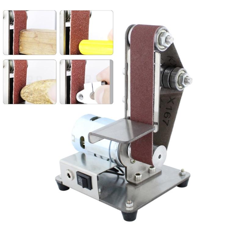 Компактный ленточный шлифовальный станок Малый инструмент для ленточной шлифовки Простой в эксплуатации для заточки и шлифовки с 7 настройками скорости