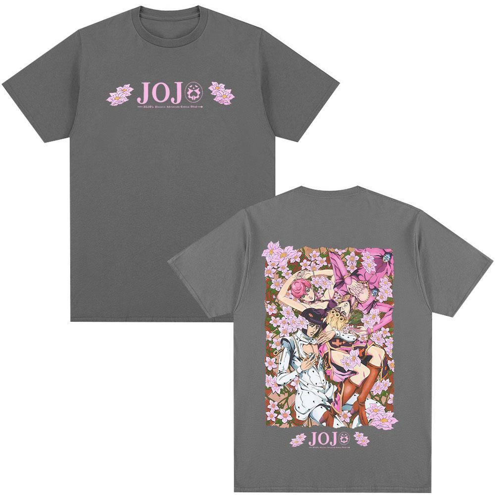 Аниме JoJo's Bizarre Adventure Футболка Джорно Джованна Бруно Буччеллати Футболки Мужские Женские Мода Повседневная Футболка с коротким рукавом