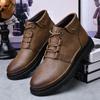 Men Boots Leather Tooling Shoes Classics Men's Winter Boot Leisure Work Shoes Retro Style Casual Footwear Zapatillas Para Hombre