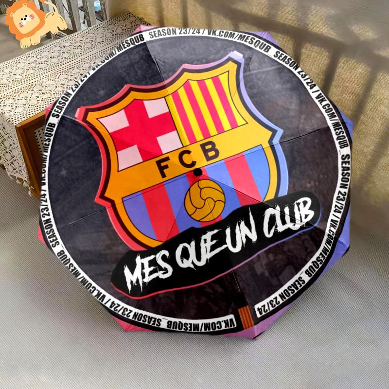 Узор FC Barcelona, автоматический складной зонт, портативная и складная конструкция, 8 спиц, рождественский или день рождения подарок.