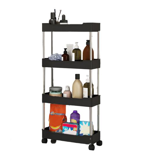 Организуйте передвижную удобную 3/4-уровневую кухонную стоячую полку для хранения, открытые стеллажи