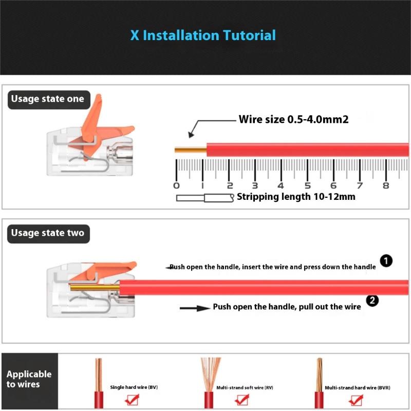 30Pcs Electrical Lever Wire Connectors Quick Splicing Terminals Fast Cable Splicing Connector Push-in Terminals Block