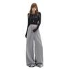 Women's 2-Color Elastic Waist Wide-Leg Pants with Drawstring - Spring 2025 Casual Slim Straight Floor-Length Drape Style