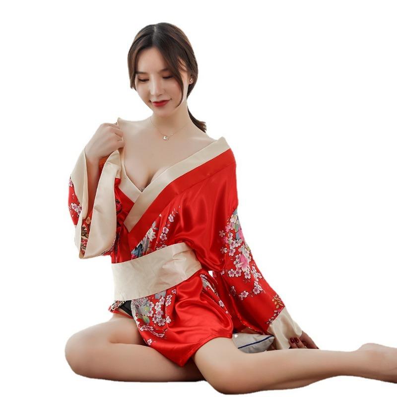 Сексуальное нижнее белье кимоно Сакура игра соблазнения униформа костюм для косплея женский халат костюм
