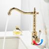 Kitchen Faucets Retro Industrial Style Gold  Brass Crane Bathroom Faucets Hot and Cold Water Mixer Tap Torneira 9161