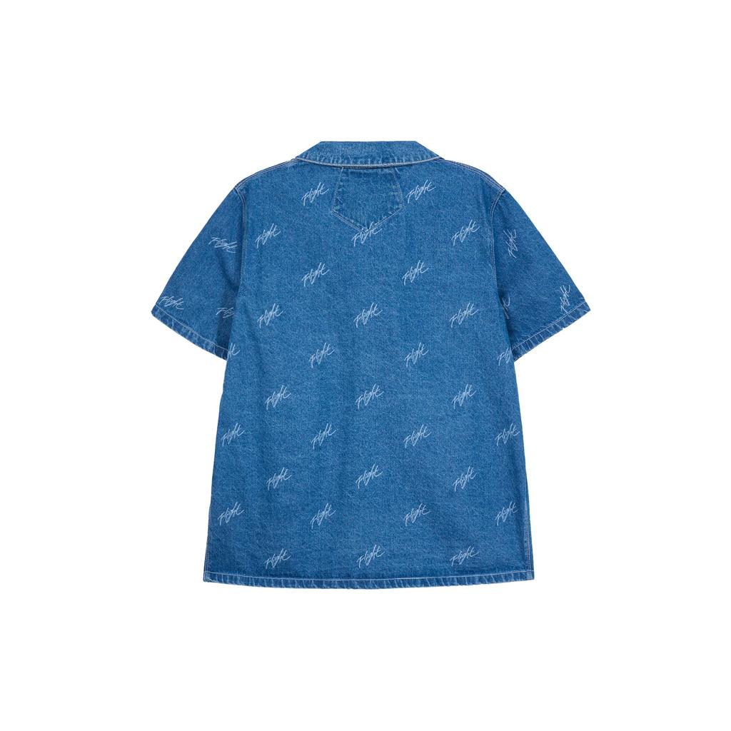 Jordan Повседневная свободная джинсовая куртка с принтом букв по всей поверхности, женская верхняя одежда, цвет Stone-Blue FN5770-453