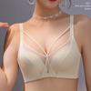 Sexy Lingerie Cross Strap Gathering Satin Mesh Traceless Backless Bra
