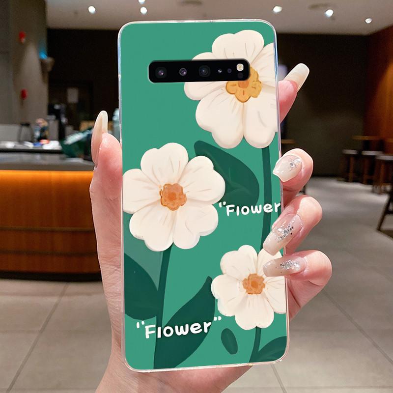 Phone Case For Samsung Galaxy S10 5G Capa Coque Butterfly Bow Protective Casing Transparent Soft Silicone TPU Cover Fundas