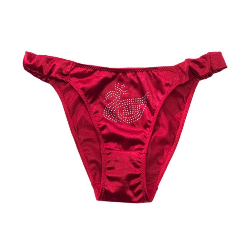 Атласные трусы с низкой посадкой для женщин, однотонные мягкие гладкие стринги, бесшовные влагоотводящие очаровательные трусики