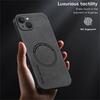 For iPhone 14 Magnetic Case with Tempered Glass Film PU Leather+TPU Phone Cover Precise Cutouts