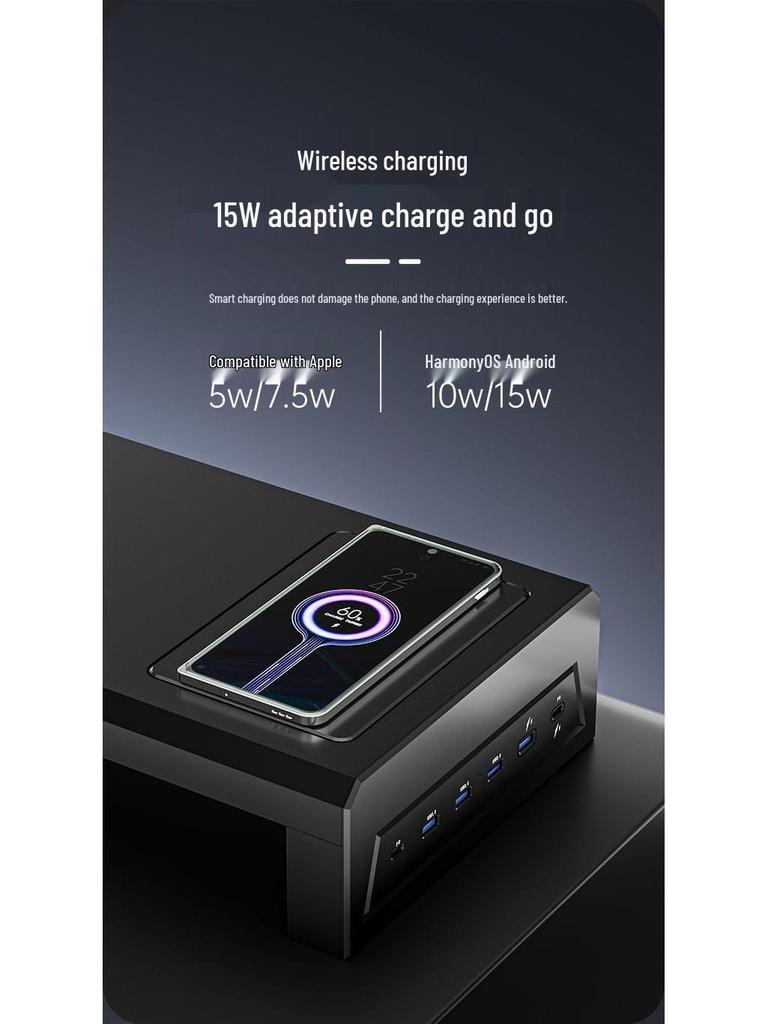 Многофункциональная подставка-подъемник для USB-монитора и органайзер для рабочего стола