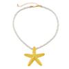 Fashion Starfish Pendant Necklace Earrings Beach Clavicle Chain Simple Choker Earrings Jewelry Braided Rope Neck Chain