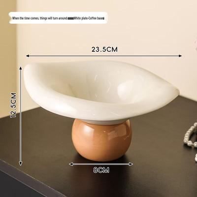 Керамическая дренажная фруктовница в форме листа лотоса