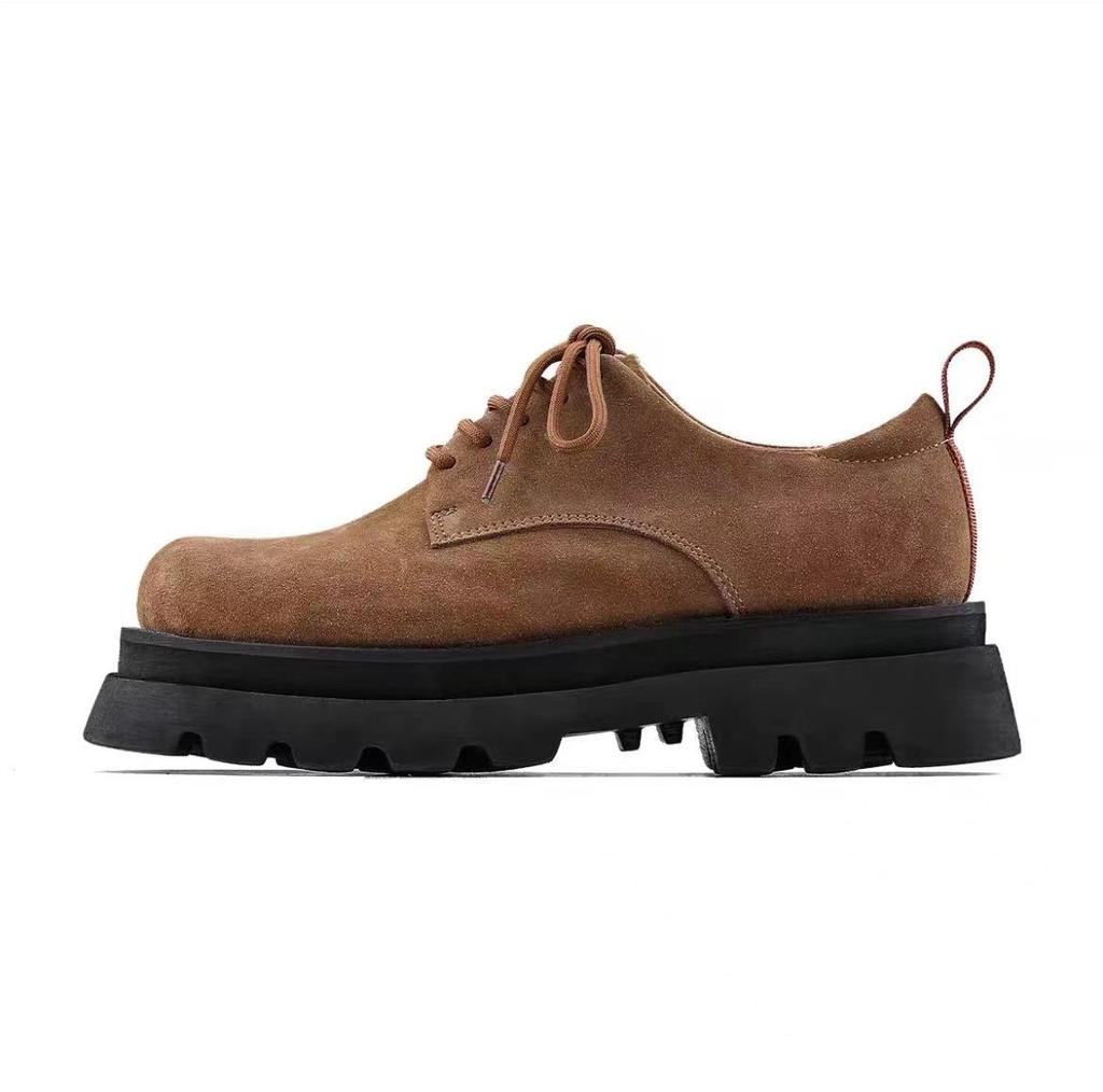 Fashion NEW Leather Autumn Platform Shoes for Men Women Fashion Casual New Designer Brown Derby Shoes Male Low Top Work Ankle Boots Men