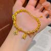 Elegant Enamel Gold Lucky Bead Hand Chain Sand Gold Granulation Dumpy Elephant Bracelet  Banquet