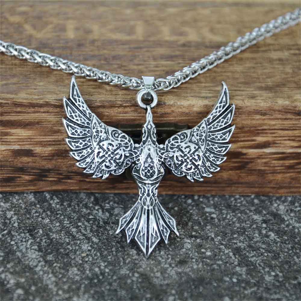 Ностальгия Винтаж Парящий Феникс Подвеска Норвежский Викинг Птица Амулет Панк Ожерелье Для Мужчин Женщин Ювелирные Изделия Подарки