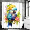 Милая цветочная шторка для душа с попугаями, Декоративная шторка для душа для ванной комнаты, Водонепроницаемая шторка для душа с крючками