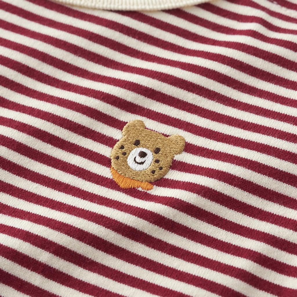 Футболка MIKI HOUSE HOT BISCUITS с длинным рукавом для мальчиков и винного цвета, для девочек, детская одежда, красная, 110 см, 70-5211-686