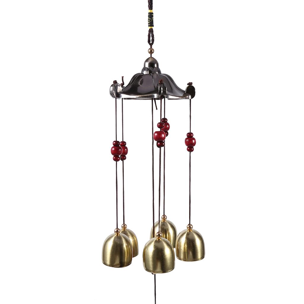 Best Wishes Lucky Metal Wind Chime Bell Outdoor Garden Classical Pavilion Hanging Decoration