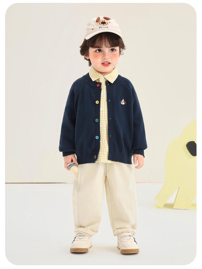 Детский вязаный кардиган Kaka Panda - Весенний наряд для мальчиков и девочек, Повседневный топ для малышей на весну и осень