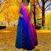Women's Slip Dress Maxi Long Dress Starry Rainbow Print Dress Spring & Summer V Neck Leisure Vacation