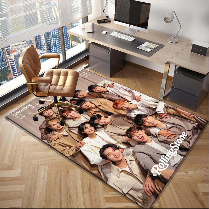 Kpop music Office Rug Chair Mat, Game Carpet, Suitable for Front Door, Bedroom, Living Room, Desk, Holiday Gift