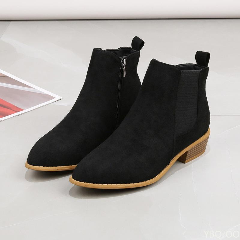 Fashion Women Boots New Spring Autumn Fashionable Versatile Pointed Suede Thick Heel Shoes Elegant Minimalist Women Heeled Ankle Boots