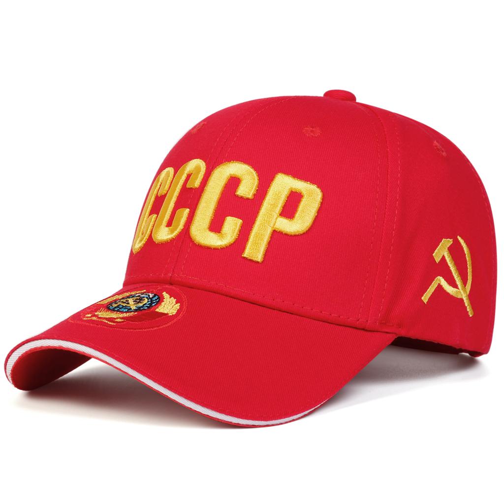 Unisex CCCP Hat Brim Emblem Embroidery Adjustable Trucker Baseball Hat Sun Caps Spring Autumn Outdoor Leisure Hats Travel Accessories for Women Men