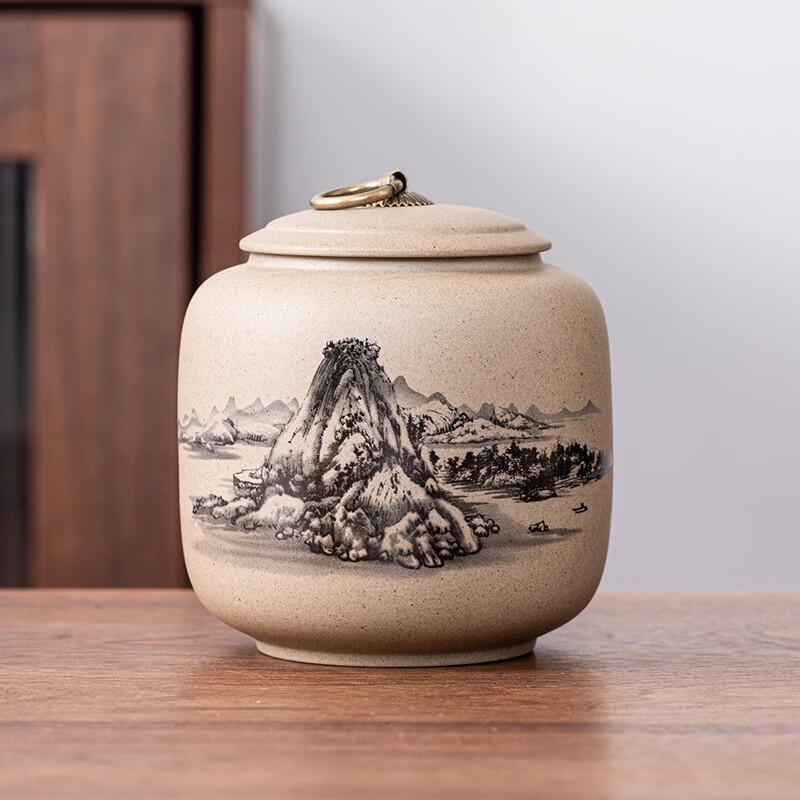 Большая ручная керамическая банка для чая Deou Xingguang