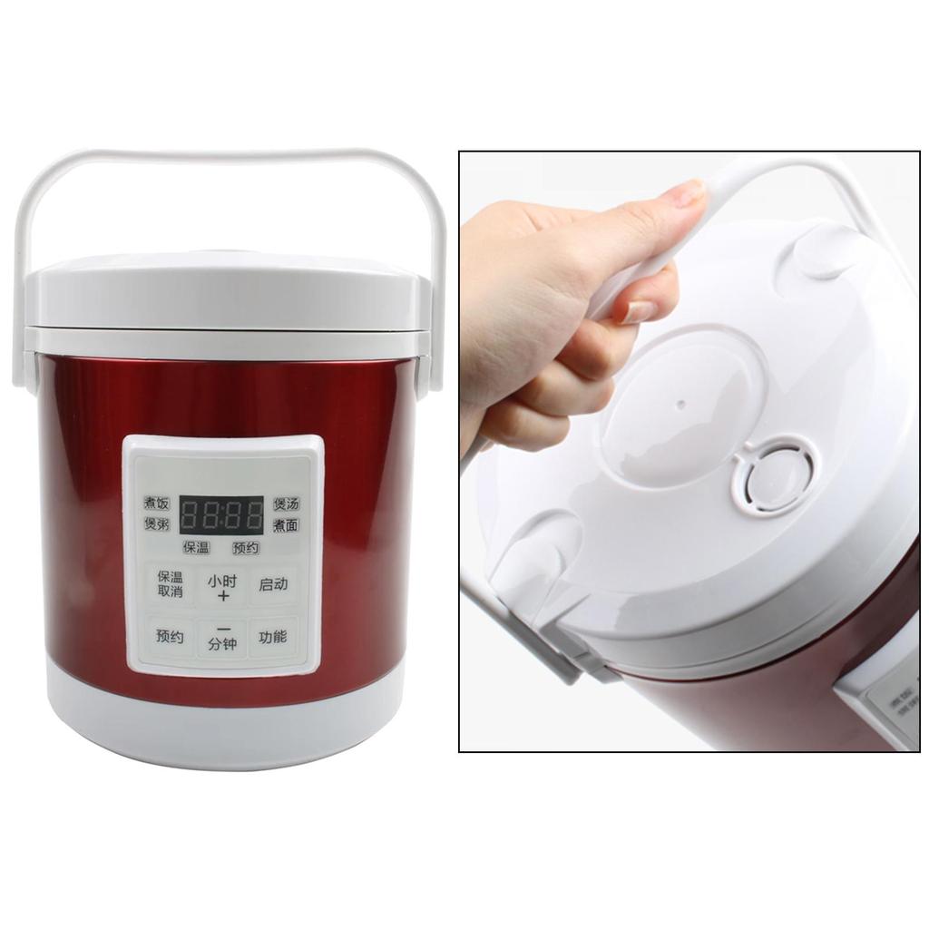 Electric Rice Cooker for Car Travel Portable Soup Pot Cooking Machine Timer