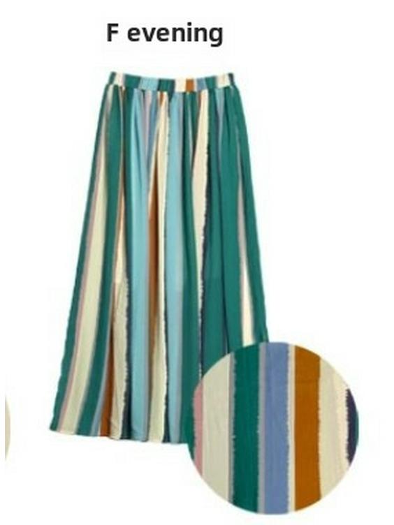 Лето 2023 года, японская полосатая юбка А-силуэта