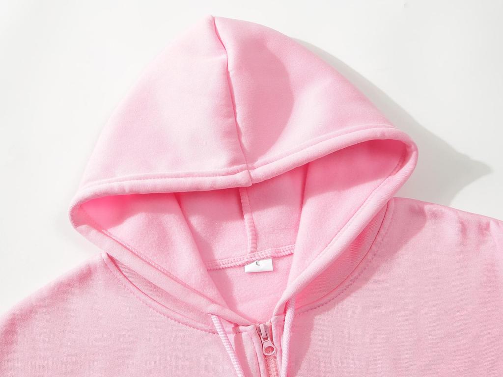 Унисекс Кардиган Худи на молнии однотонный для осенне-зимней спортивной одежды - Европейский и американский стиль