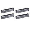 4 Pcs Terminal Block 15A 600V Dual Row Screw Terminal Barrier Strip for Bridge Lighting Tunnel Power Distribution 10