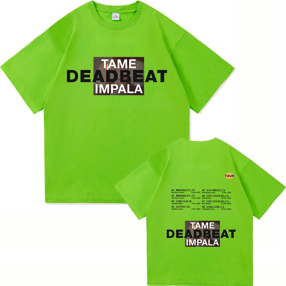 Tame Impala Deadbeat 2025 New Album TShirt Deadbeat Tour Menwomen Clothing Harajuku High Quality Clothes Cotton TShirts