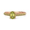 Peridot Pavé Band Classic Statement Ring - Sterling Silver Rose Gold Vermeil
