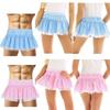 Unisex Men Women Short Skirt Lace Hem Pleated A-line Mini Skirt