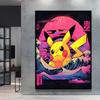 Canvas Poster Pokemon Pikachu Cartoon Picture Lasting Colors Children Gifts Classic Home Living Room Walls Decorative Painting