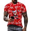 Christmas Snowman Santa Claus 3D Printed Fun Men, Women and Children New Fashion Striped Short Sleeved T-shirt