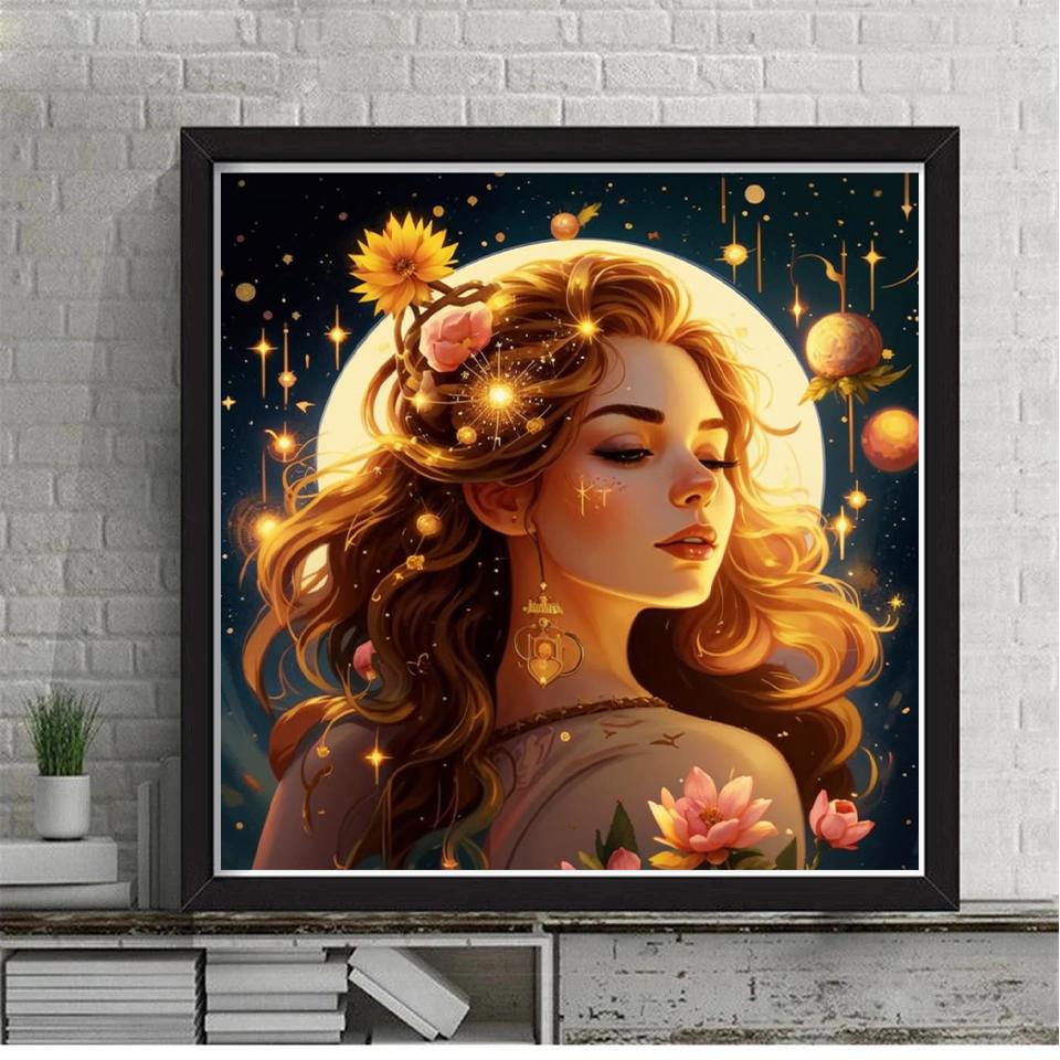 5D Diy Алмазный Портрет женщины Полный квадрат Круглый Девушка Мозаика Цветочная вышивка Мультфильм Вышивка Украшение стены