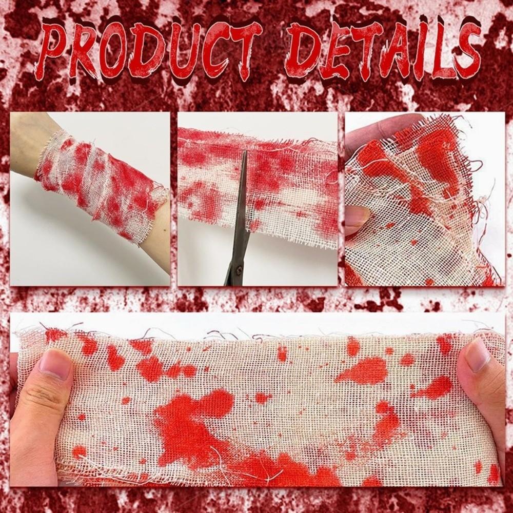 5/10/15/20M Blood Gauze Bandage Scary Bloody Cloth Strips Haunted House